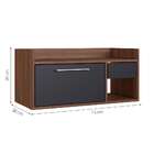 Gabinete De Banheiro Issac 1 Pt Preto E Madeirado 75 Cm