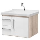 Gabinete De Banheiro João Pessoa 60cm Cor:barrique-branco