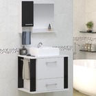 Gabinete De Banheiro King Preto Com Cuba Branca