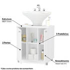 Gabinete De Banheiro Lapa E Armário Aéreo Com Espelho - Branco