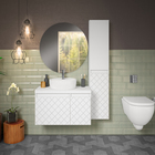 Gabinete de Banheiro Madeira 46x80x40cm Branco Monaco Darabas Agardi