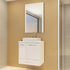 Gabinete de Banheiro Madeira Branco 1 Porta 59,5x60,2x40,2 Madri II Darabas Agardi