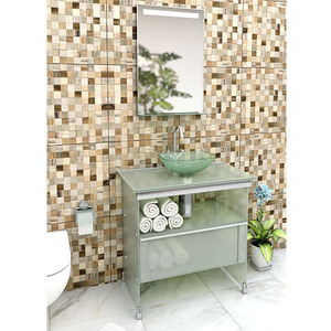 Gabinete Para Banheiro Space 88x80x48cm Incolor Esverdeado Cris Metal Leroy Merlin