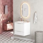 Gabinete De Banheiro Montado Em Aço Branco 60cm Pitaia Cozimax