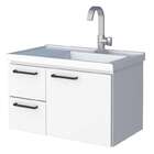 Gabinete De Banheiro Montado Em Aço Branco C/ Lavatório Roma