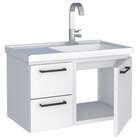 Gabinete De Banheiro Montado Em Aço Branco C/ Lavatório Roma