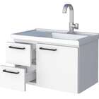 Gabinete De Banheiro Montado Em Aço Branco C/ Lavatório Roma