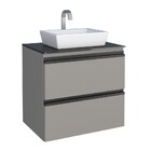 Gabinete De Banheiro Montado Em Aço Cinza 60cm Gaia Cozimax