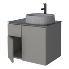 Gabinete De Banheiro Montado Em Aço Cinza 60cm Sem Cuba Figo