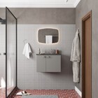 Gabinete De Banheiro Montado Em Aço Cinza C/ Lavatório Preto