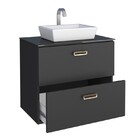 Gabinete De Banheiro Montado Em Aço Preto 67cm Odin Cozimax