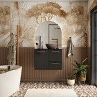 Gabinete De Banheiro Montado Em Aço Preto 80cm Sem Cuba Jambo