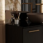 Gabinete De Banheiro Montado Em Aço Preto 80cm Sem Cuba Jambo