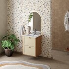 Gabinete De Banheiro Montado Em Madeira Areia C/ Lavatório 60