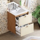 Gabinete De Banheiro Montado Em Madeira Areia C/ Lavatório 60