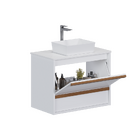 Gabinete De Banheiro Montado Em Madeira Branco C/ Tampo 80cm