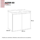 Gabinete De Banheiro Montado Em Madeira Cinza 60cm Aster C/ L