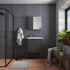 Gabinete De Banheiro Montado Em Madeira Cinza 60cm Aster C/ L