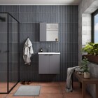 Gabinete De Banheiro Montado Em Madeira Cinza 60cm Aster C/ L