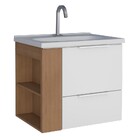 Gabinete De Banheiro Montado Em Madeira Cosmos 60cm Branco/je