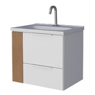 Gabinete De Banheiro Montado Em Madeira Cosmos 60cm Branco/je