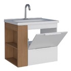 Gabinete De Banheiro Montado Em Madeira Cosmos 60cm Branco/je