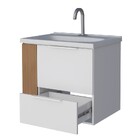 Gabinete De Banheiro Montado Em Madeira Cosmos 60cm Branco/je