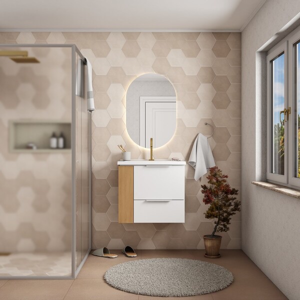 Gabinete De Banheiro Montado Em Madeira Cosmos 60cm Branco/je