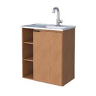 Gabinete De Banheiro Montado Em Madeira Jequitibá 60cm Sem Pé