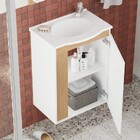 Gabinete De Banheiro Montado Em Madeira Jequitibá C/ Lavatóri