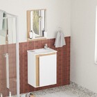 Gabinete De Banheiro Montado Em Madeira Jequitibá C/ Lavatóri