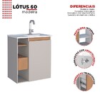 Gabinete De Banheiro Montado Em Madeira Jequitibá/nude 60cm C