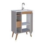 Gabinete De Banheiro Montado Em Madeira Jequitibá/nude 60cm C