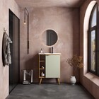 Gabinete De Banheiro Montado Em Madeira Jequitibá/verde 60cm