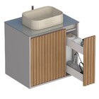 Gabinete De Banheiro Montado Em Madeira Nude 60cm Sem Cuba Tu