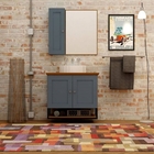 Gabinete De Banheiro Nordic 80cm Mazzu Completo Petróleo