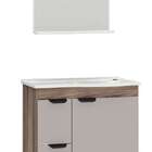 Gabinete De Banheiro Nude E Tamarindo Em Madeira Com Lavatóri