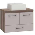 Gabinete De Banheiro Nude E Tamarindo Em Madeira Sem Tampo Se