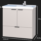 Gabinete De Banheiro Nude Em Madeira Com Lavatório Lis Cozimax