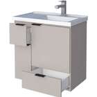 Gabinete De Banheiro Nude Em Madeira Com Lavatório Orquidea C