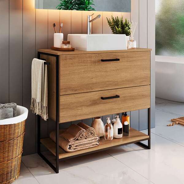 Gabinete De Banheiro Paricel Com Cuba Ametista Branca 1 Pt 1