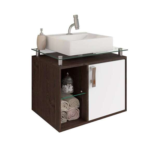 Gabinete De Banheiro Porto 1 Pt Café E Branco