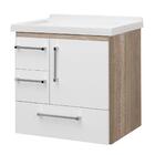 Gabinete De Banheiro Porto Alegre 60cm Cor:barrique-branco