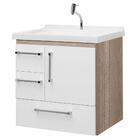 Gabinete De Banheiro Porto Alegre 60cm Cor:barrique-branco