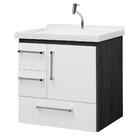 Gabinete De Banheiro Porto Alegre 60cm Cor:branco-preto