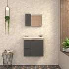 Gabinete De Banheiro Preto E Tamarindo Em Madeira Com Lavatór