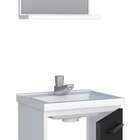 Gabinete De Banheiro Preto Em Aço Com Espelheira E Lavatório