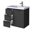 Gabinete De Banheiro Preto Em Aço Com Lavatório Ameixa Cozimax