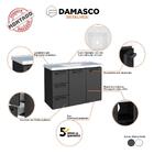 Gabinete De Banheiro Preto Em Aço Com Lavatório Sintético Dam