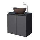 Gabinete De Banheiro Preto Em Aço Porta De Metal Com Tampo De